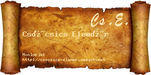 Csócsics Elemér névjegykártya