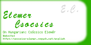 elemer csocsics business card