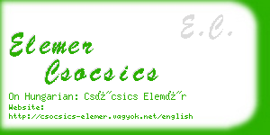 elemer csocsics business card